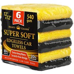 Premium Microfiber Towels for Cars - Thick Professional Microfiber Cleaning Cloth for Cars - 6 Pack (12”x12”)
