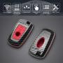 TANGSEN Smart Key Fob Case for FORD EDGE EXPEDITION EXPLORER FUSION MUSTANG COBRA 4 Button Keyless Entry Remote Personalized Protective Cover Plastic Carbon Fiber Pattern Red Silicone