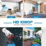 XVIM 1080P Home Security Camera System with 1TB Hard Drive Outdoor IP66 Waterproof CCTV Recorder 8pcs HD 1920TVL Upgrade Home Surveillance Cameras with Night Vision, Easy Remote Access