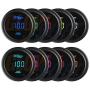 GlowShift 10 Color Digital 100 PSI Fuel Pressure Gauge Kit - Includes Electronic Sensor - Multi-Color LED Display - Tinted Lens - for Car & Truck - 2-1/16'' (52mm)