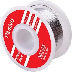 Solder Wire and Rosin Paste Flux Kit - 60-40 Tin Lead Rosin Core Solder Wire (0.6mm, 50g) and Rosin Paste Flux (50g) for PCB Electrical Soldering and DIY from Plusivo