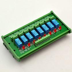 Electronics-Salon DIN Rail Mount 8 DPDT Signal Relay Interface Module. (Operating Voltage: DC 24V)
