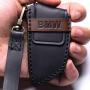 Leather BMW Key Fob Cover Suit for Keyless Remote Control for BMW 1 2 3 4 5 6 7 Series and X1 X2 X3 X5 X6 etc (A Black) …