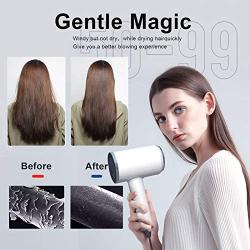 Orlif Professional Ionic Hair Dryer，Frequency Conversion Blow Dryer，Digital LED Display，Fast Drying Hot/Cool Flow，Auto Memory Sensor，Multiple Speed ，Magnetic Concentrator Nozzle，White