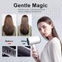 Orlif Professional Ionic Hair Dryer，Frequency Conversion Blow Dryer，Digital LED Display，Fast Drying Hot/Cool Flow，Auto Memory Sensor，Multiple Speed ，Magnetic Concentrator Nozzle，White