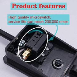 Twidec/10A 250VAC Momentary Nonslip Plastic Foot Pedal Switch SPDT NO NC Handsfree Black Foot Switch for CNC Industrial with 5-ft Cable with Piggyback Plug (3-Pronged) TFS-1XCT