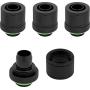 Corsair Hydro X Series Xf Compression 10/13mm (3/8''/ 1/2'') ID/OD Fittings Four Pack, Black, Model Number: CX-9051002-WW