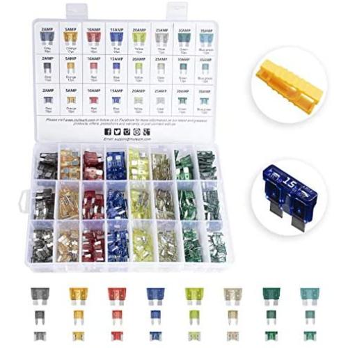 MulWark 272pc Blade Car Fuses Automotive Assortment Kit - Standard & Mini & Low Profile Mini(2A 5A 10A 15A 20A 25A 30A 35A), w/A Fuse Puller For Car Boat Truck SUV RV Auto Fuses