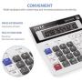 Calculator, ONXE Standard Function Scientific Electronics Desktop Calculators, Dual Power, Big Button 12 Digit Large LCD Display, Handheld for Daily and Basic Office (White)