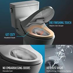 TOTO SW2044#01 C200 Electronic Bidet Toilet Cleansing Water, Heated Seat, Deodorizer, Warm Air Dryer, and PREMIST, Elongated, Cotton White