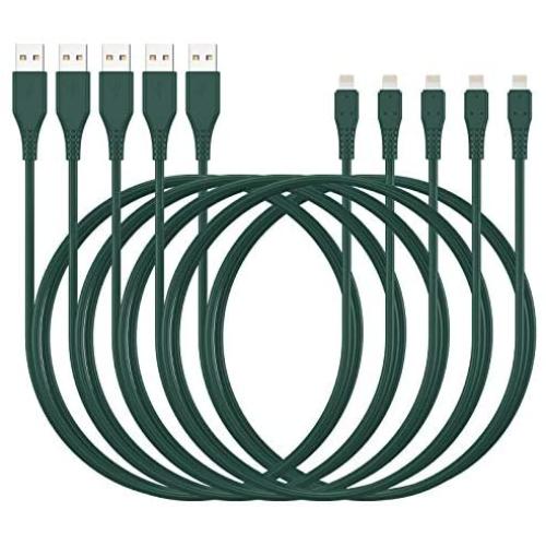 iPhone Charger Cable 6ft 5Pack,[MFi Certified] Lightning Cable 6 Foot,Ailawuu iPhone Cord USB Fast Charging Compatible with iPhone 11/11 Pro/Pro Max/X/XS Max/XR/8/8 Plus/7/7 Plus/iPod (Green)