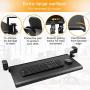 HUANUO Keyboard Tray Under Desk with C Clamp-Large Size, Steady Slide Keyboard Stand, No Screw into Desk, Perfect for Home or Office