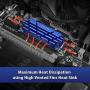 Vantec ICEBERQ M.2 NVMe/SSD Heat Sink with Thermal Pad (HS-NVME150-BL, Blue)