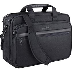 KROSER 18'' Laptop Bag Premium Laptop Briefcase Fits Up to 17.3 Inch Laptop Expandable Water-Repellent Shoulder Messenger Bag Computer Bag for Travel/Business/School/Men/Women-Black