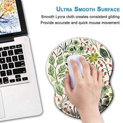 BOSOBO Ergonomic Mouse Pad with Gel Wrist Rest Support, Art Design Floral Wrist Rest Pain Relief Mousepad Custom Flowers Mouse Mat for Office Home Computer Laptop Women and Men, Non-Slip PU Base