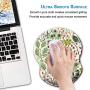 BOSOBO Ergonomic Mouse Pad with Gel Wrist Rest Support, Art Design Floral Wrist Rest Pain Relief Mousepad Custom Flowers Mouse Mat for Office Home Computer Laptop Women and Men, Non-Slip PU Base