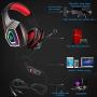 Xbox One Headset with Mic LED Light On Ear Gaming Headphone PS4,3.5mm Wired Gaming Headset for PC Mac Laptop Nintendo Switch Gamer Headphone (Red)