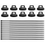 Jartly Magnetic Cable Tie Mount,10 Pack with Zip Ties, Black, Holds 10 Pounds, Industrial Office Automotive Fasteners
