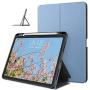 DTTO Case for iPad Air 4 2020, iPad 10.9 Case, Double-fold Folio Stand Shockproof TPU Back Cover with Built-in Apple Pencil Holder - Auto Wake/Sleep and Multiple Viewing Angles, Sky Blue