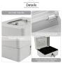 Oumij Cash Box with Combination Lock Safe Metal Money Box for Security Lock Box Digital Safe-Electronic Steel for Home, Business or Travel(White)