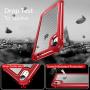 iPhone XR Case with [ Screen Protector Tempered Glass x2Pack] SUPBEC Protective Phone Cover with Silicone PC+TPU Shockproof Rubber Heavy Duty Case for iPhone XR Cases-Clear Red