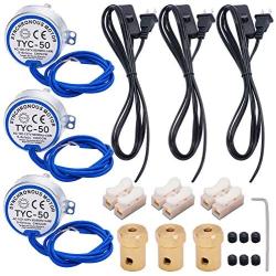 Twidec/ 3Pcs Synchronous Turntable Motor Electric Motor 5-6RPM/MIN 50/60Hz 4W CCW/CW AC100~127V Synchron Motor For Cup Turner,Cuptisserie Rotator With 7mm Flexible Coupling TYC-50-5-6R-XLLB