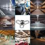 LED Garage Light - Bright Garage Ceiling Light Triple Light 6000K 6000LM E26 Deformable LED Shop Light with 3 Adjustable Aluminum Panels,Honesorn Garage Lamp for Warehouse (No Motion Activated)
