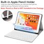 Keyboard Case for iPad 10.2 8th 7th Generation - JUQITECH Smart Case with Wireless Keyboard iPad 10.2'' 8th 2020 7th 2019 Slim Tablet Detachable Bluetooth Keyboard Stand Cover with Pencil Holder, Gray