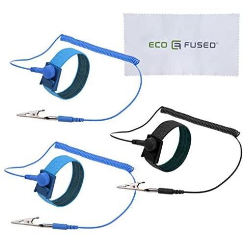 Anti Static Wrist Straps - 3 Pack - Reusable Anti-Static Wrist Straps Equipped with Grounding Wire and Alligator Clip - Enables You to Ground Yourself While Working on Sensitive Electronics