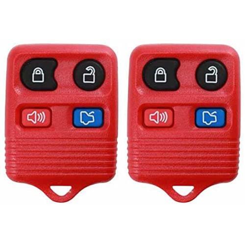 2 KeylessOption Red Replacement 4 Button Keyless Entry Remote Control Key Fob