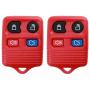 2 KeylessOption Red Replacement 4 Button Keyless Entry Remote Control Key Fob