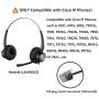 Oppetec RJ9 Telephone Headset Wired, Small Noise Cancelling Headset with Microphone, Dual Ear Landline Phone Headset, Corded Office Work Headset Compatible with Cisco IP Phones ONLY