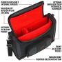 USA GEAR Mini Projector Case S7 Pro Portable Projector Bag Carrying Case with Accessory Storage - Compatible with Small LED Projectors from Vankyo, DR. J, Apeman, GooDee, DBPOWER, CiBest (Red)