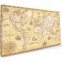 Great Detail Illustration World Map Gaming Mouse Pad Computer Keyboard Mouse Mat Large Extended Soft Ultra Thick Premium-Textured & Waterproof With Stitched Edges Non-Slip Rubber Base For Work, Laptop