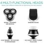 VOYOR Electric Razor Shavers for Men 3D Rotary Razors Rechargeable Beard Trimmer 4 in 1 Wet Dry Shaver Set Waterproof TX410