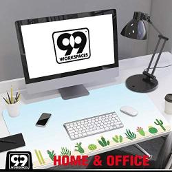 Multipurpose Office Desk Pad and Computer Desk Mat - Waterproof Office Desk Mat and Desk Blotter Pad - Home Office Accessories (Large (35.5'' x 17.5'') (Cacti)