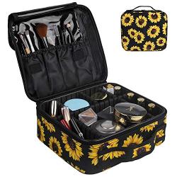Makeup Travel Case MRSP Makeup Bag,Travel Makeup Organizers And Storage Cosmetic Travel Case Makeup Brushes Toiletry Travel Accessories Sunflower