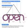 LED Open Sign,16x6 inch Open Sign for Business,with Multiple Flashing Modes, Ideal for Restaurant, Bar, Salon and More,24V/1A Power Supply，with Open/Close Sign (Purple)