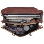 Polare Mens Full Grain Leather 16 Briefcase Shoulder Messenger Bag Fit 15.6 Laptop