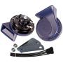 FARBIN Horn 12V Car Horns Loud Dual-Tone Waterproof Auto Horn Electric Snail Horn Kit Universal for Any 12V Vehicles (Blue horn with wire harness, 12v)