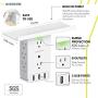 Socket Shelf Wall Outlet Power Charger and Surge Protector with 8 AC Outlets and 3 USB Ports, Electrical Outlet Extender with Shelf Holder for iPhone/Android/Gaming/Appliances - White