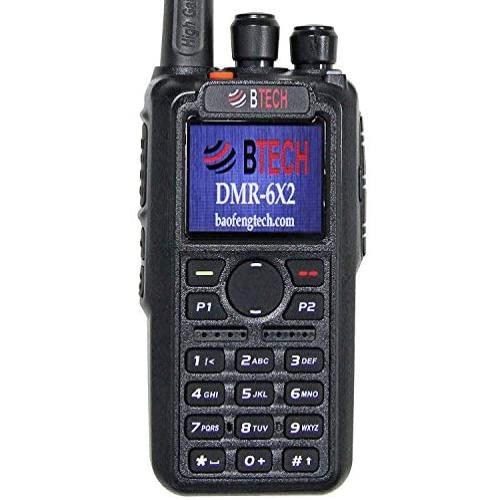 BTECH DMR-6X2 (DMR and Analog) 7-Watt Dual Band Two-Way Radio (136-174MHz VHF & 400-480MHz UHF), with GPS and Recording, Includes Full Kit with 2 Batteries, Programming Cable, and More