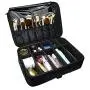 Goldwheat Travel Cosmetic Bags Make up Box Beauty Brush Train Case with Shoulder Strap & Handle (Large:16.5x5.5x12.2 inch)