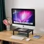 2 Pack Monitor Stand Rise 3 Height Adjustable,Computer, iMac, Pc, Printer, Desktop Ergonomic Metal Monitor Riser Stand with Mesh Platform for Airflow