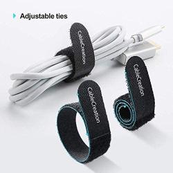 Cable Ties 7 inch, CableCreation 50PCS Reusable Fastening Organizer Cord/Tie Wrap, Nylon Adjustable Cable Management, 7 × 0.8 inch/Black