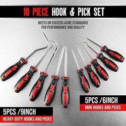 AMM 10-Piece Precision and heavy duty Pick & Hook Set, Used for automobile maintenance tools and electronic products maintenance tools, The best tool gift for a man
