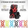 TruActive Unbreakable Bike Phone Mount Holder, Motorcycle Phone Mount, Cell Phone Holder for Bike - Universal, Bike Phone Holder, Golf, ATV - 6 Color Bands - Any Phone or Handlebar, Tool Free Install