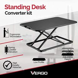 VERGO Standing Desk Converter Kit, Adjustable Height, 26'' Wide Laptop, Monitor and Computer Riser