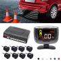 LED Display Car Rearview Reverse Radar System with 8 Parking Sensors, Sizet Front and Rear Parking Buzzer Beeps + LED Distance Display