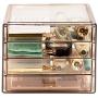 Sorbus Acrylic Cosmetics Makeup and Jewelry Storage Case Display– 4 Large Drawers Space- Saving, Stylish Acrylic Bathroom Case Great for Lipstick, Nail Polish, Brushes, Jewelry and More (Bronze Glow)